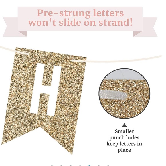 NWOT - Pre Strung Happy 80th Birthday sign Comes with 5 Tropical Drawstring Bags - Picture 2 of 14